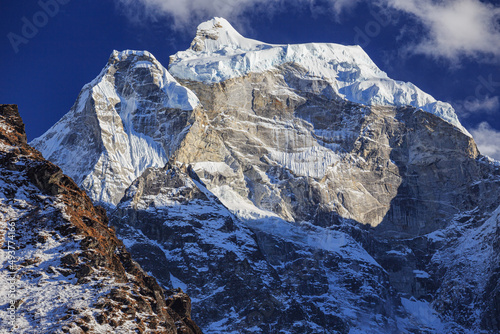 Everest Base camp Trek Landscape Mount Kangtega  Nepal photo