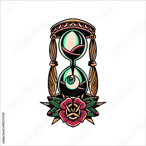 waste of time tattoo vector design