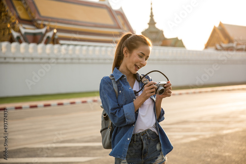Young Asian Lady Backpacker © Supasin