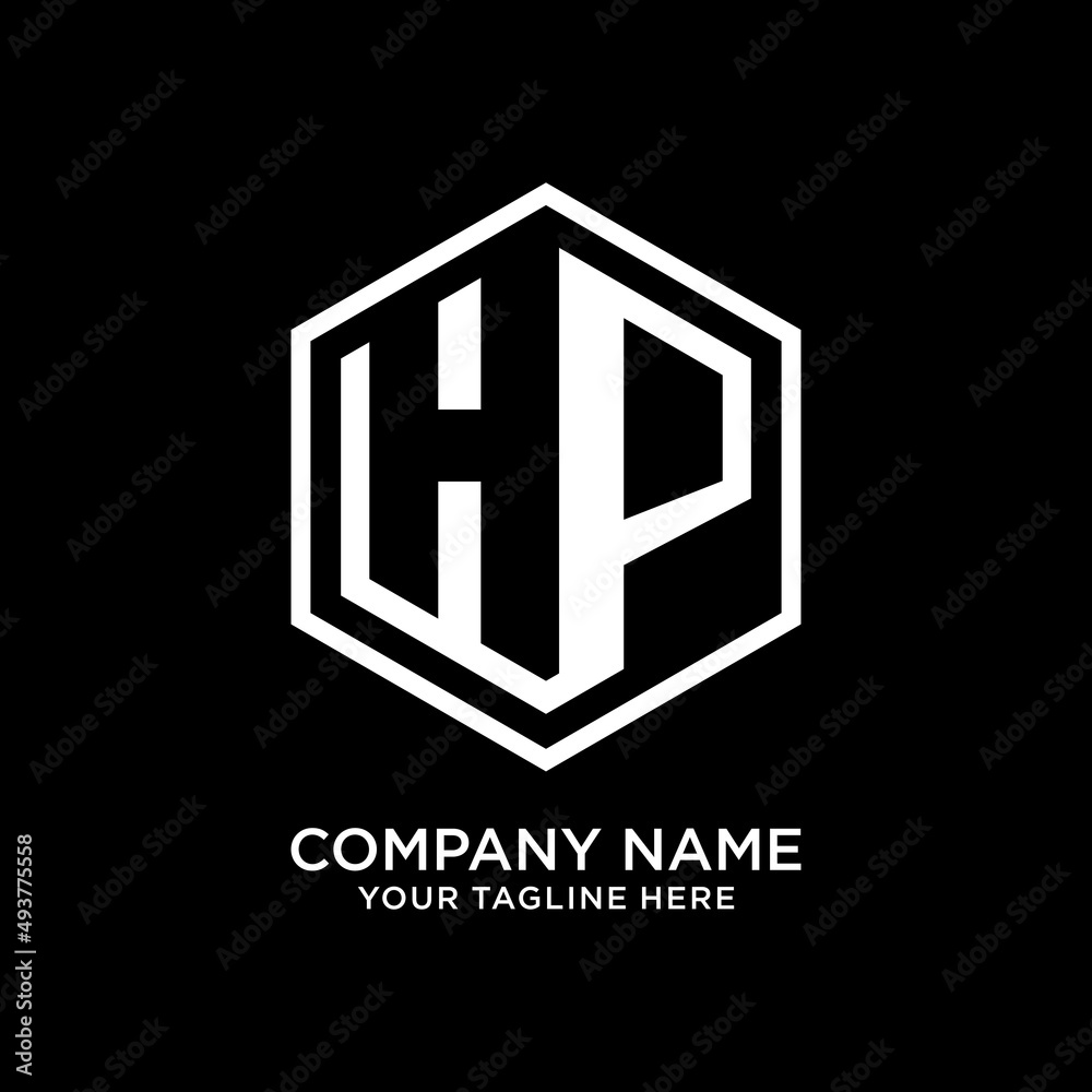 letter HP hexagon logo design vector Stock Vector | Adobe Stock