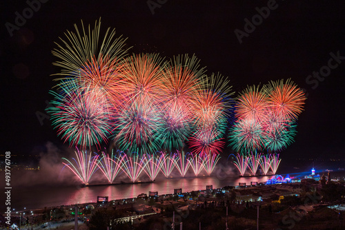 Russia. Nizhny Novgorod. Fireworks in honor of the 800th anniversary of the city.
