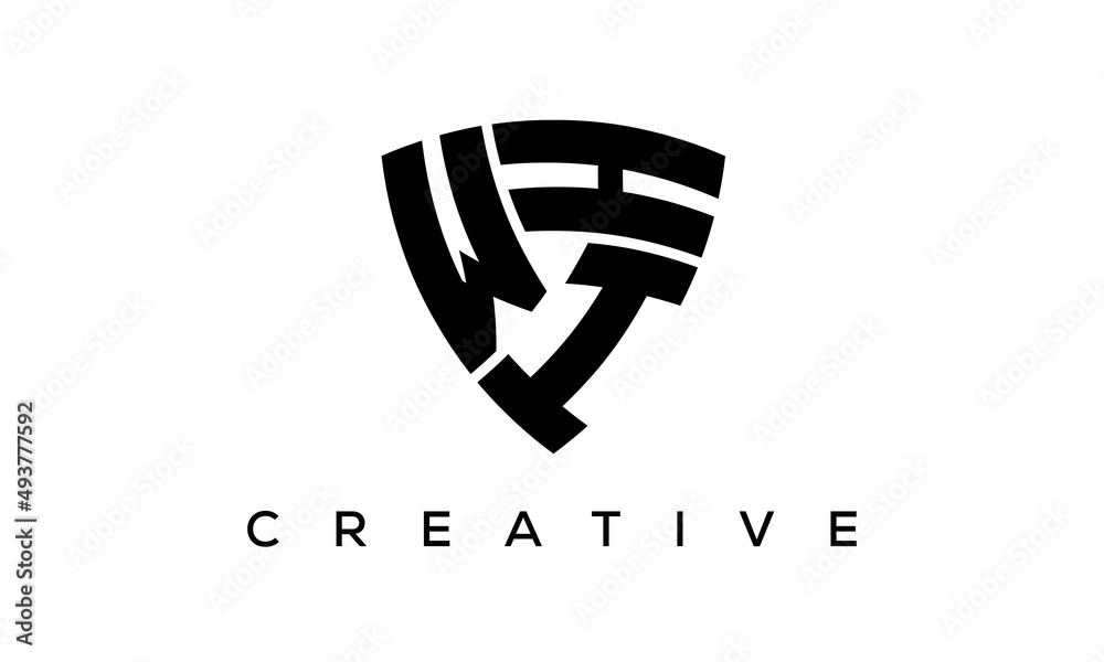 Shield letters WIH creative logo Shield letters WIH creative logo