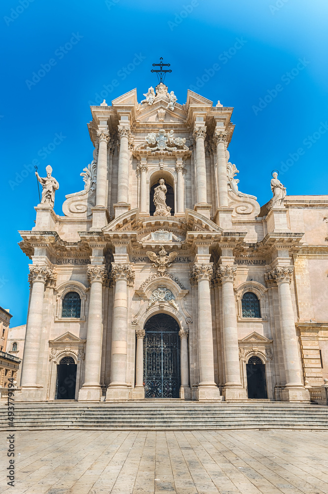 Cathedral of Syracuse, iconic landmark on Ortygia Island, Italy