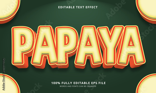 Papaya text style editable text effect