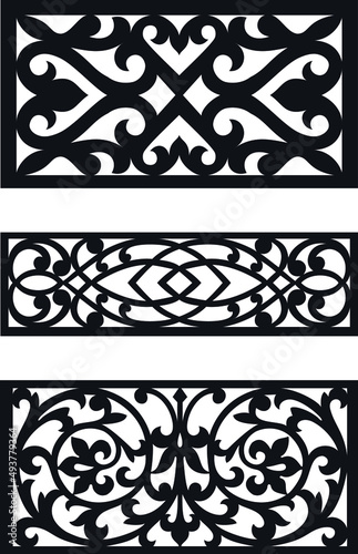 laser cut decoration doors,windows pattern design geometric,abstract floral motifs vector illustration stock 