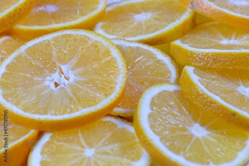 Sliced oranges pile