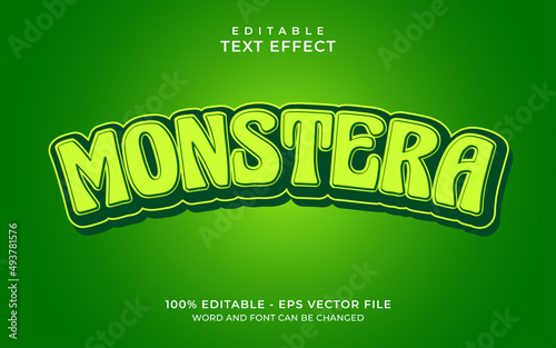 Green monstera editable text effect