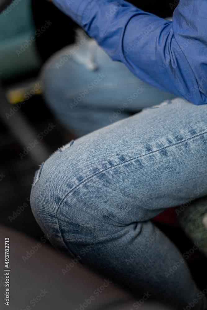 Close up of a businessman leg