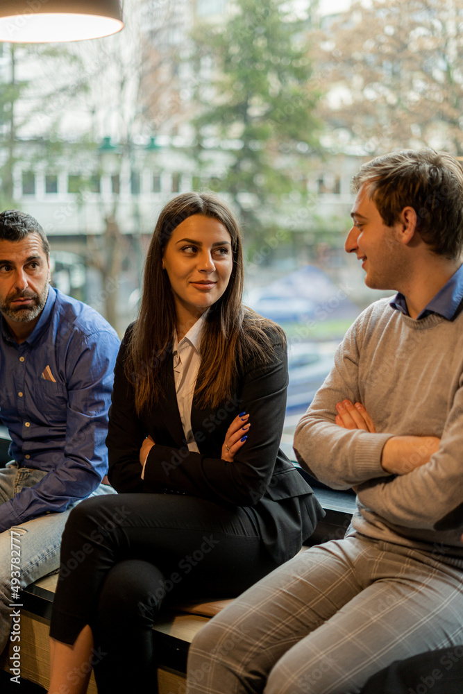 Fototapeta premium Talking about the business plans and ideas while smiling