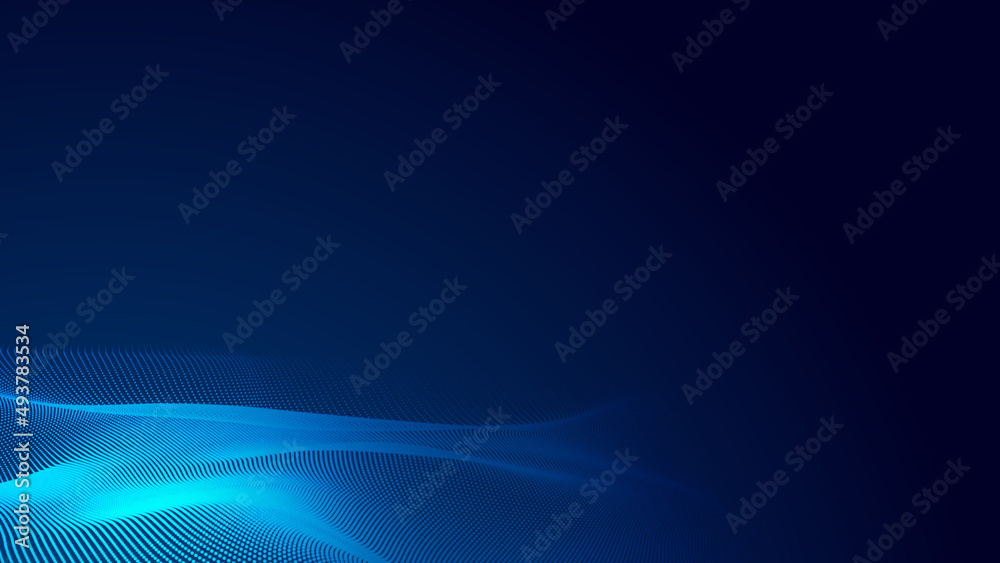 Obraz premium Abstract dot white blue wave gradient texture technology background.