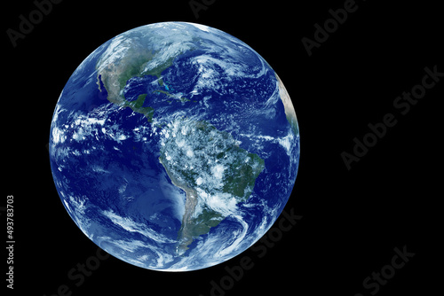 Earth from space on a dark background. Elements of this image furnished by NASA