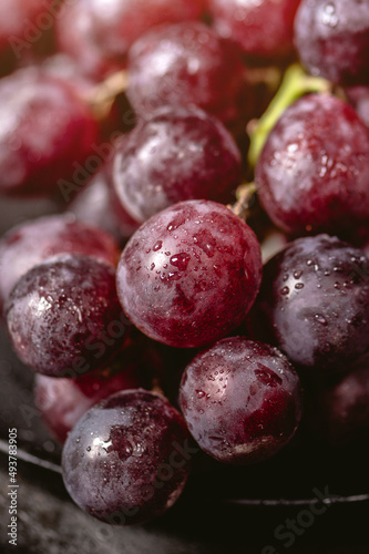Close up view of red grapes