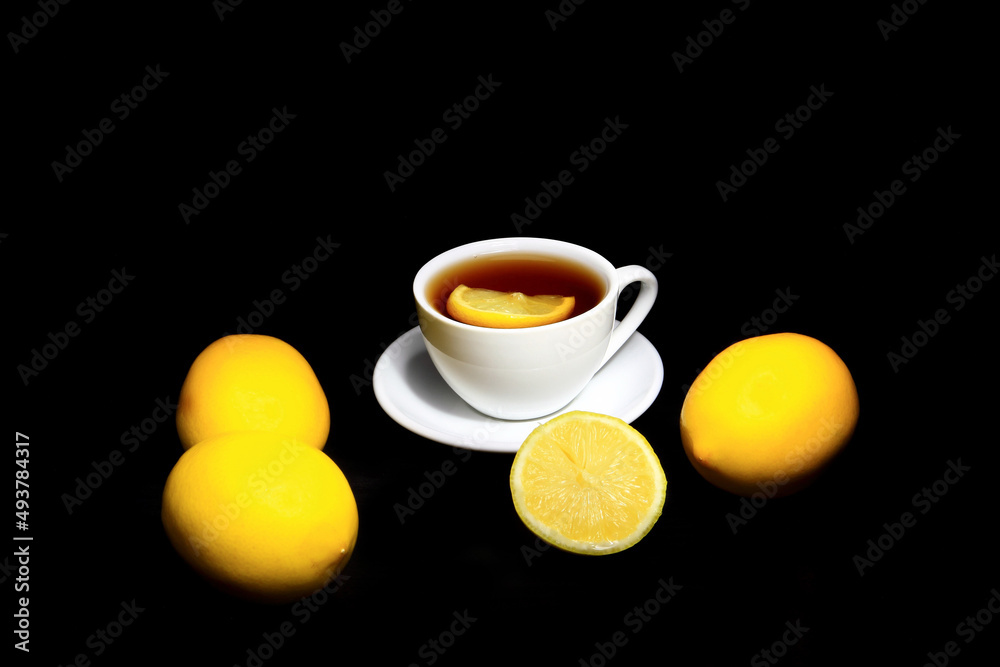 Tea, lemon, yellow, hot vitamin drink Tea, lemon, yellow, hot vitamin drink