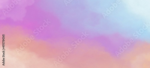 gradient colorful clouds watercolor abstract background with space for text