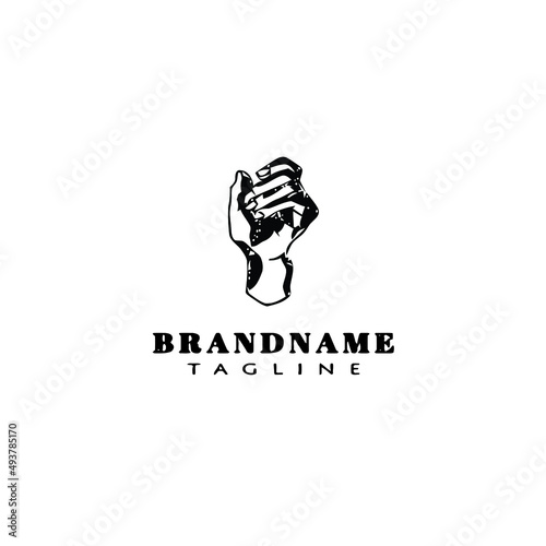 hand gesture logo cartoon design icon vector illustration