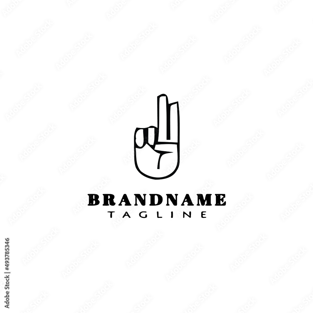 hand gesture logo cartoon design icon vector illustration