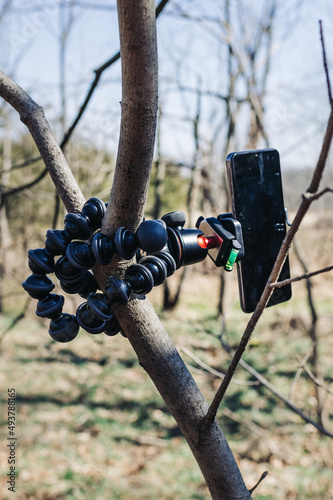 flexible tripod with a smartphone