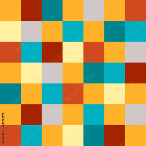 Modern abstract seamless pattern. 60s 70s style geometric background in retro colors. Scandinavian pattern .