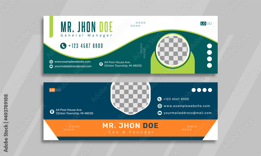 Professional Email Signature or email personal footer template design