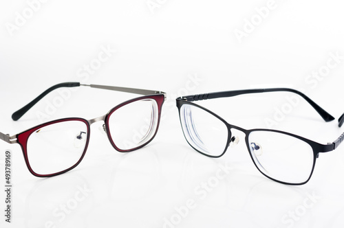 Black and Red eye glasses Isolated on white background