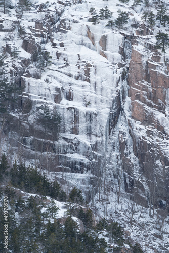 winter snow covered cliff