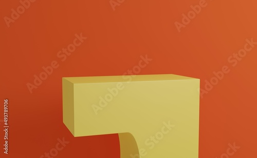 Free Download 3d rendering of a modern unusual platform in a geometric style. A bright modern podium for the demonstration of a product, a product. - GFXLoad