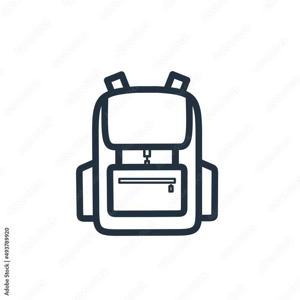 Backpack icon isolated on a white background. School backpack symbol design for web and mobile app. Line vector sign Backpack icon isolated on a white background. School backpack symbol design for web and mobile app. Line vector sign