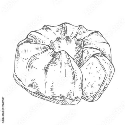 Hand drawn vector fresh baked italian ciambellone