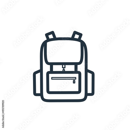 Backpack icon isolated on a white background. School backpack symbol design for web and mobile app. Line vector sign