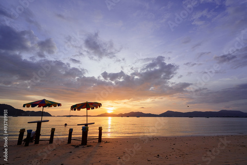 Beautiful sunset on the Phuket sea beach. © luengo_ua
