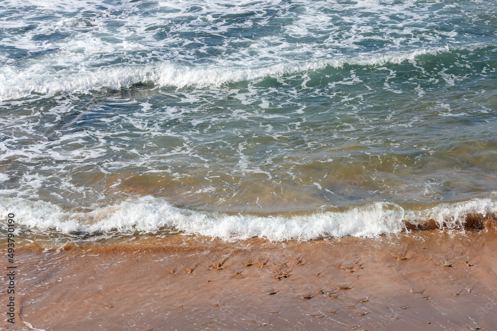 waves on the beach in portugal waves on the beach in portugal