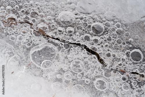 Cracked Ice with Bubbles