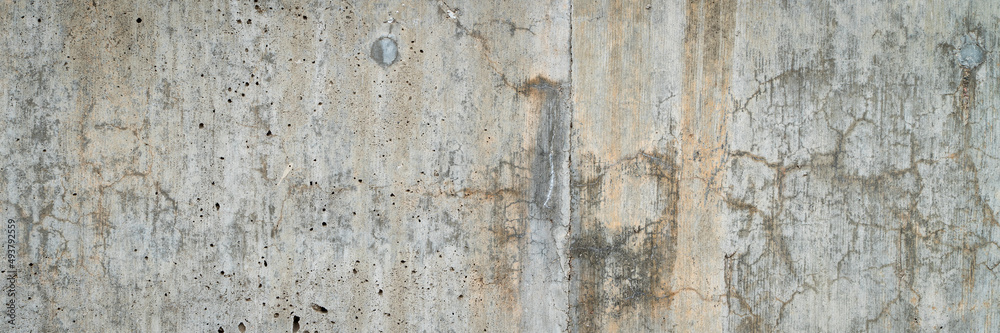 texture of old gray grunge concrete wall for background, panoramic web banner