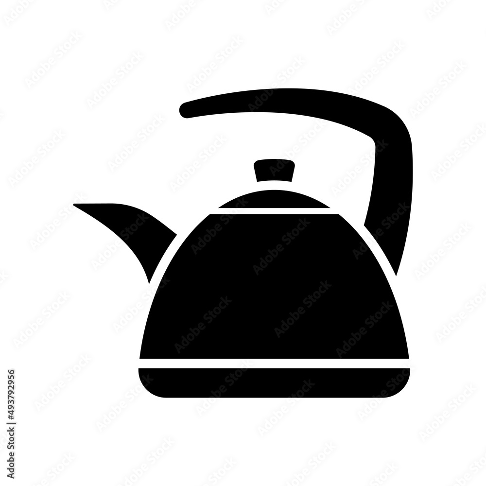 Obraz premium Teapot icon. Black silhouette. Side view. Vector simple flat graphic illustration. Isolated object on a white background. Isolate.