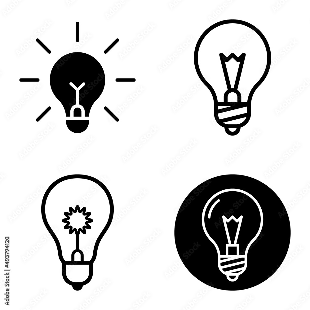 Lightbulbs1-3 Flat Icon Set Isolated On White Background Lightbulbs1-3 Flat Icon Set Isolated On White Background