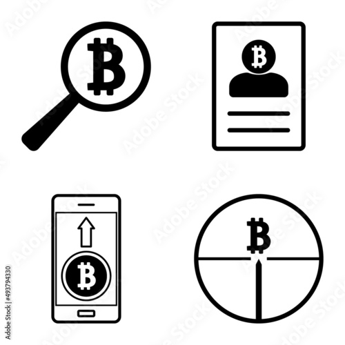 Bitcoins1-2 Flat Icon Set Isolated On White Background
