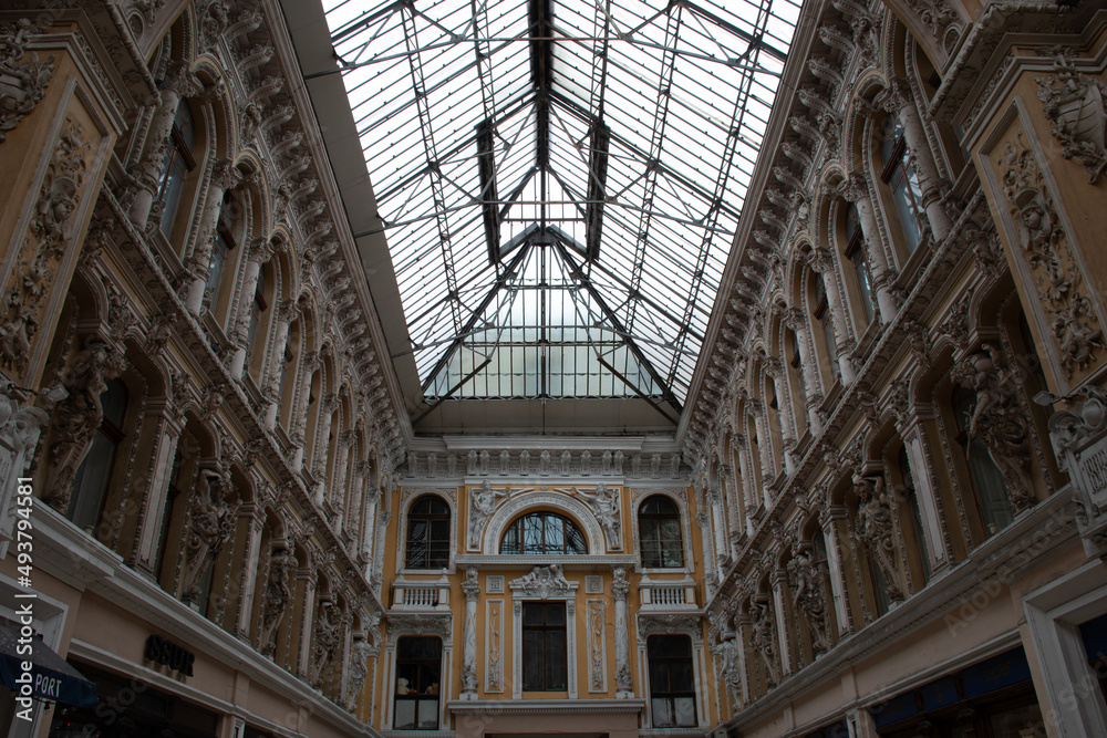 Odessa, Ukraine - December 19, 2020: Passage is the historical building and the first luxury shopping mall in the city