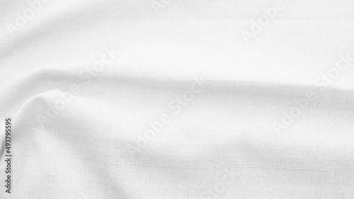 Fabric backdrop White linen canvas crumpled natural cotton fabric Natural handmade linen top view background Organic Eco textiles White Fabric linen texture