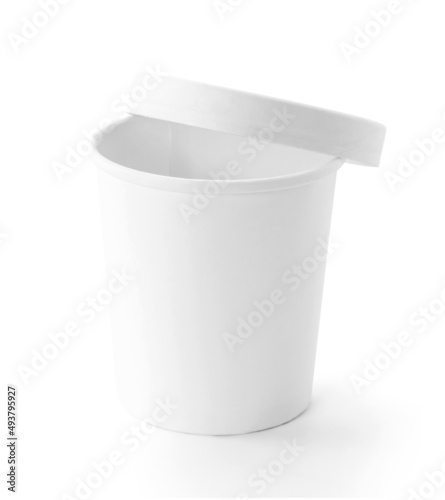 blank packaging white kraft paper cup for ecology product design mock-up isolated on white background