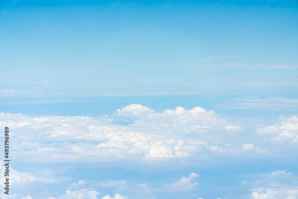 Blue sky and beautiful cloud. Nature landscape for  background, banner or summer poster