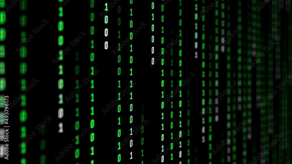 Abstract binary code background with green digits moving on the screen. Data, code, decryption and encoding concepts. Seamless loopable background. Abstract binary code background with green digits moving on the screen. Data, code, decryption and encoding concepts. Seamless loopable background.