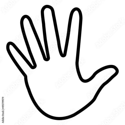 Right hand line flat design for no don't or stop sign and symbol