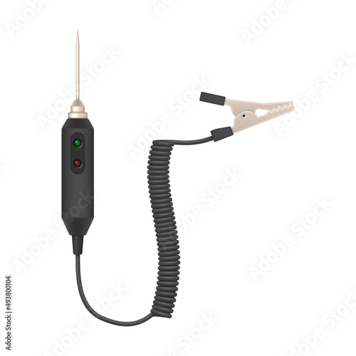 Automotive electrical tester. Tester with probe and connector. Vector illustration.