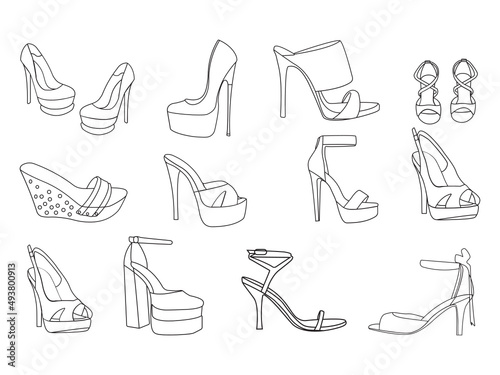 Obraz na plátně High heels vector