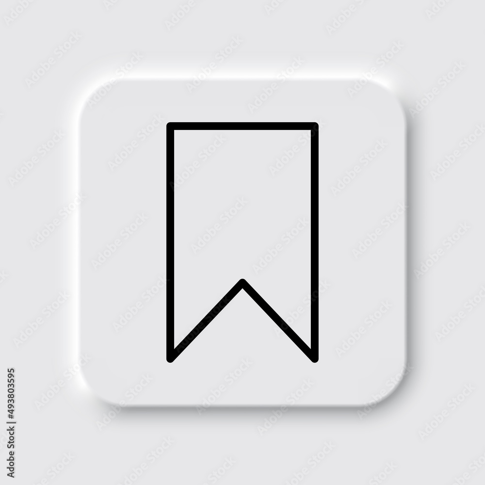 Bookmark simple icon. Flat desing. Neumorphism design.ai Bookmark simple icon. Flat desing. Neumorphism design.ai