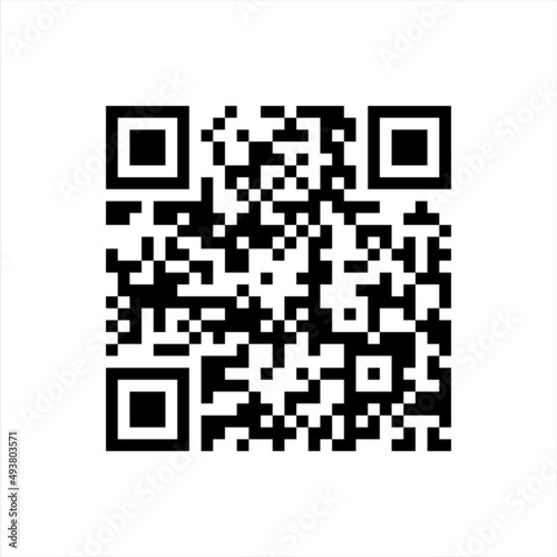 QRcode for scan product. Scan square for mobile phone. Bar tag scan camera phone. White and black logo for scan