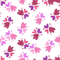 Stickers Bloemenmotief patronen Abstract bloemenpatroon met hartjes  © smth.design