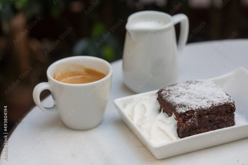 Brownie and coffee Brownie and coffee