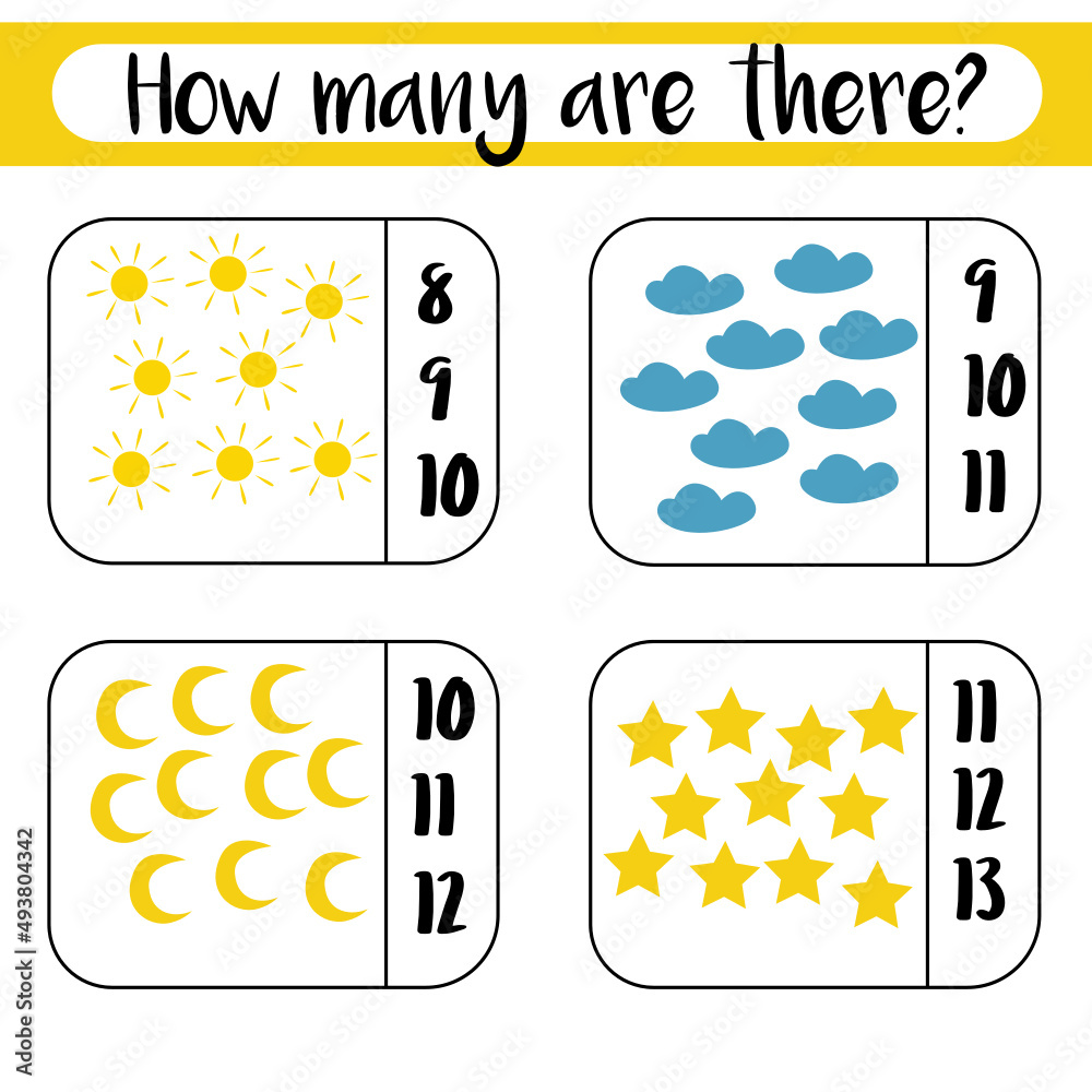 Vetor de Counting educational math children game, kids activity ...
