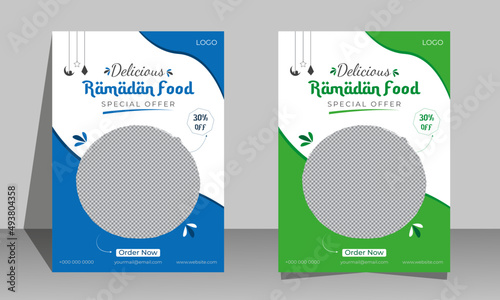 Delicious Ramadan Special Food Flyer Design Template, for Restaurant and Food Company.